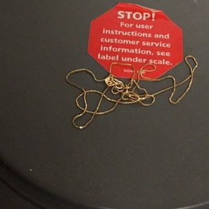 14K Gold box Chain 18” (Italy).  Excellent